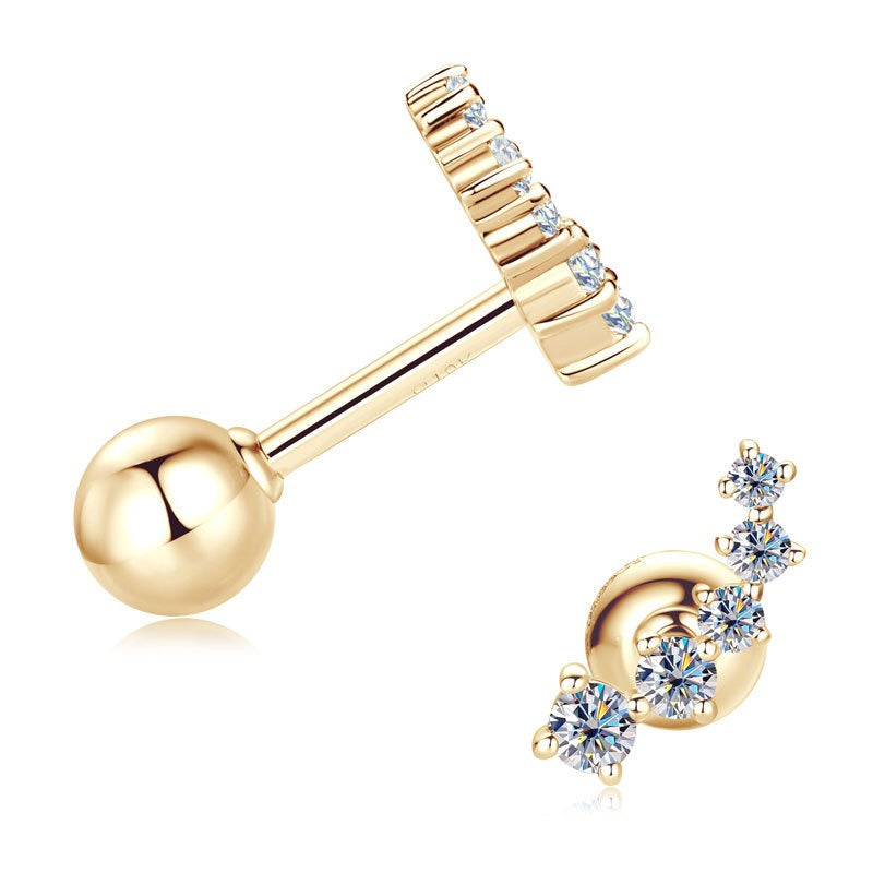 10K Gold Graceful Curve Studs