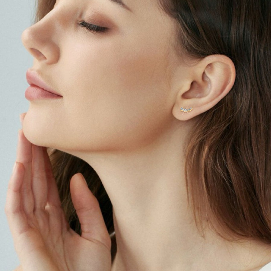 10K Gold Graceful Curve Studs