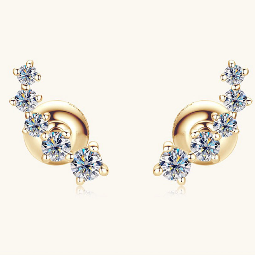 10K Gold Graceful Curve Studs
