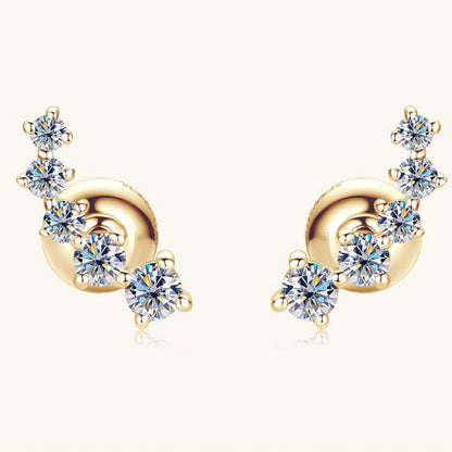 10K Gold Graceful Curve Studs