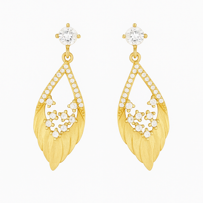 Golden Feather Spark Earrings