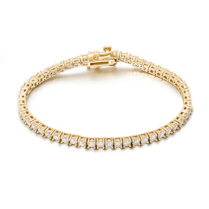 14K Gold Plated Moissanite Tennis Bracelet